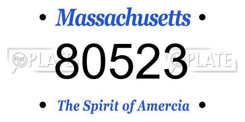 80523 Massachusetts License Plate