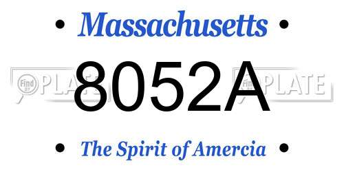 8052A Massachusetts License Plate