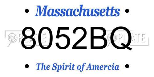 8052BQ Massachusetts License Plate