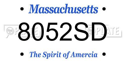 8052SD Massachusetts License Plate