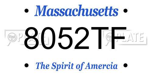 8052TF Massachusetts License Plate