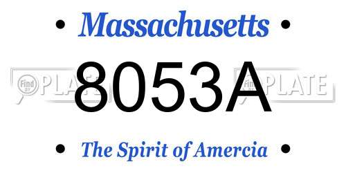 8053A Massachusetts License Plate