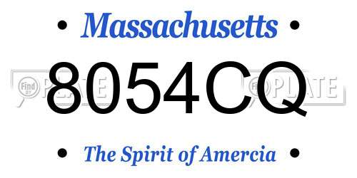 8054CQ Massachusetts License Plate