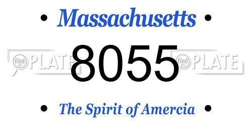8055 Massachusetts License Plate