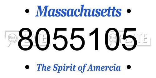 8055105 Massachusetts License Plate