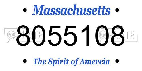 8055108 Massachusetts License Plate
