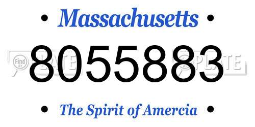 8055883 Massachusetts License Plate
