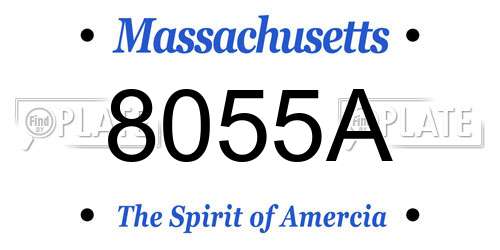 8055A Massachusetts License Plate