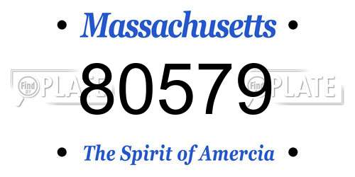 80579 Massachusetts License Plate