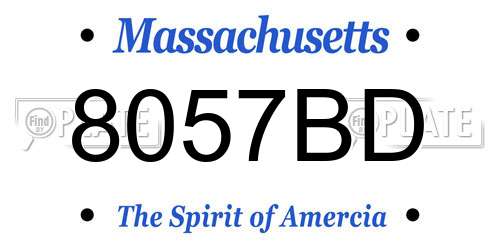 8057BD Massachusetts License Plate