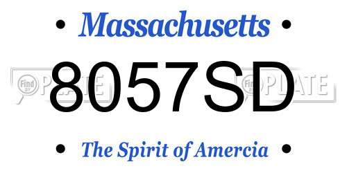 8057SD Massachusetts License Plate