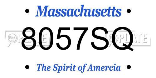 8057SQ Massachusetts License Plate