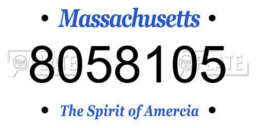 8058105 Massachusetts License Plate