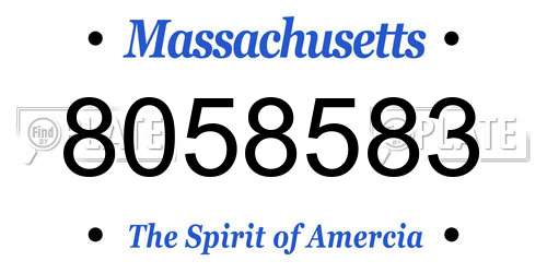 8058583 Massachusetts License Plate