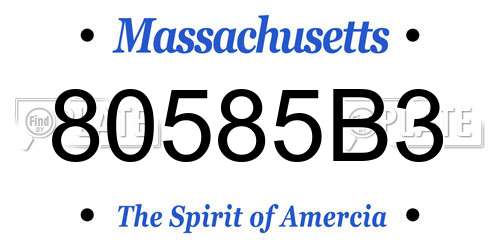80585B3 Massachusetts License Plate