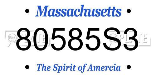80585S3 Massachusetts License Plate