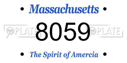 8059 Massachusetts License Plate
