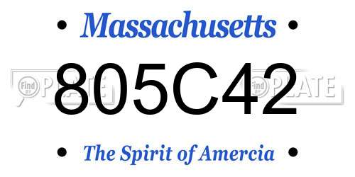 805C42 Massachusetts License Plate