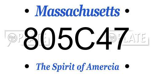 805C47 Massachusetts License Plate