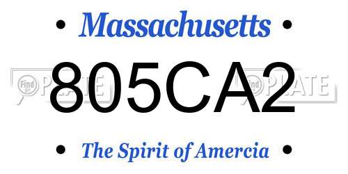 805CA2 Massachusetts License Plate