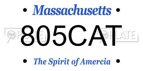 805CAT Massachusetts License Plate