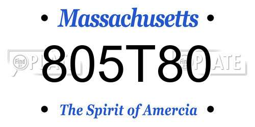 805T80 Massachusetts License Plate