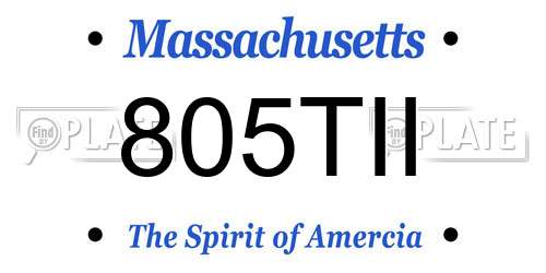 805TII Massachusetts License Plate