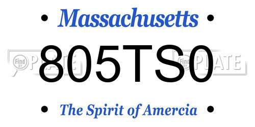 805TS0 Massachusetts License Plate