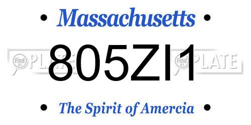 805ZI1 Massachusetts License Plate