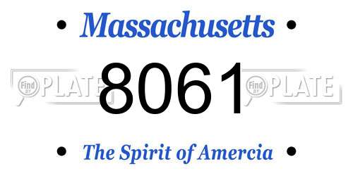 8061 Massachusetts License Plate