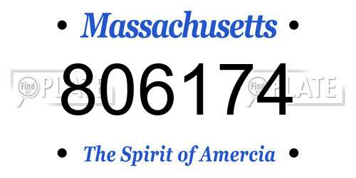 806174 Massachusetts License Plate