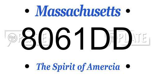 8061DD Massachusetts License Plate