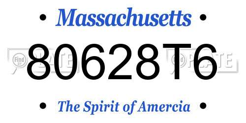 80628T6 Massachusetts License Plate