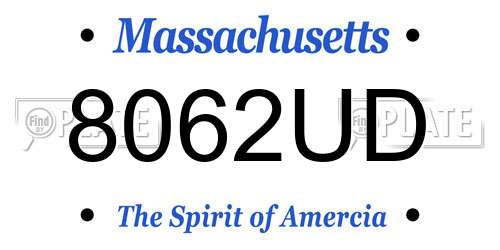8062UD Massachusetts License Plate