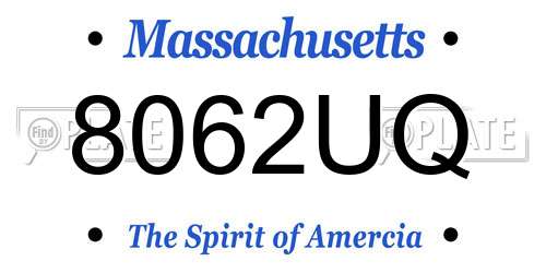 8062UQ Massachusetts License Plate