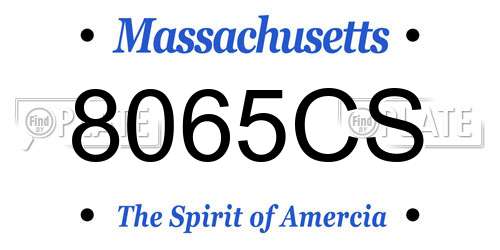 8065CS Massachusetts License Plate