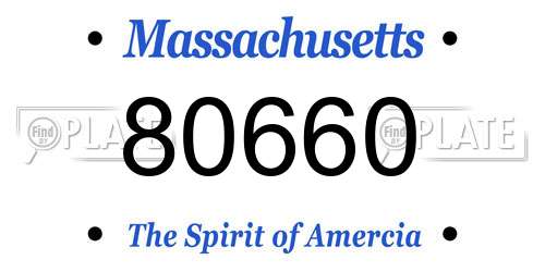80660 Massachusetts License Plate
