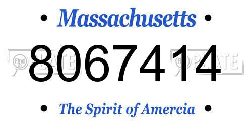 8067414 Massachusetts License Plate
