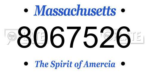 8067526 Massachusetts License Plate