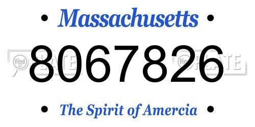 8067826 Massachusetts License Plate