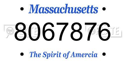 8067876 Massachusetts License Plate