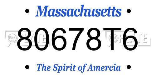 80678T6 Massachusetts License Plate