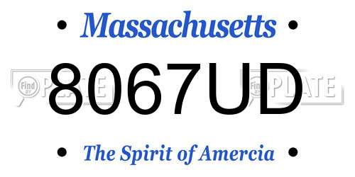 8067UD Massachusetts License Plate