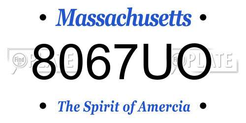 8067UO Massachusetts License Plate