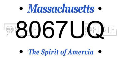 8067UQ Massachusetts License Plate