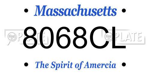 8068CL Massachusetts License Plate
