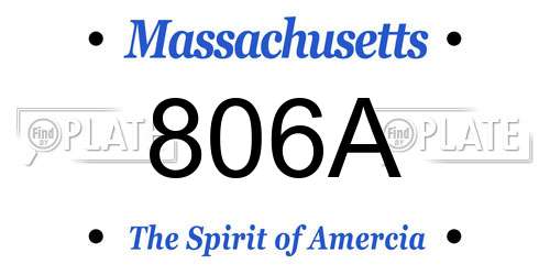 806A Massachusetts License Plate