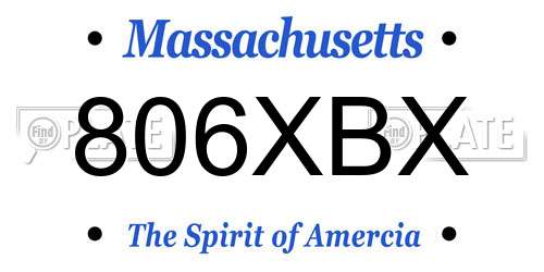 806XBX Massachusetts License Plate