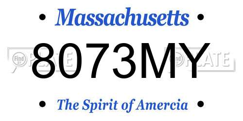 8073MY Massachusetts License Plate