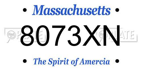 8073XN Massachusetts License Plate